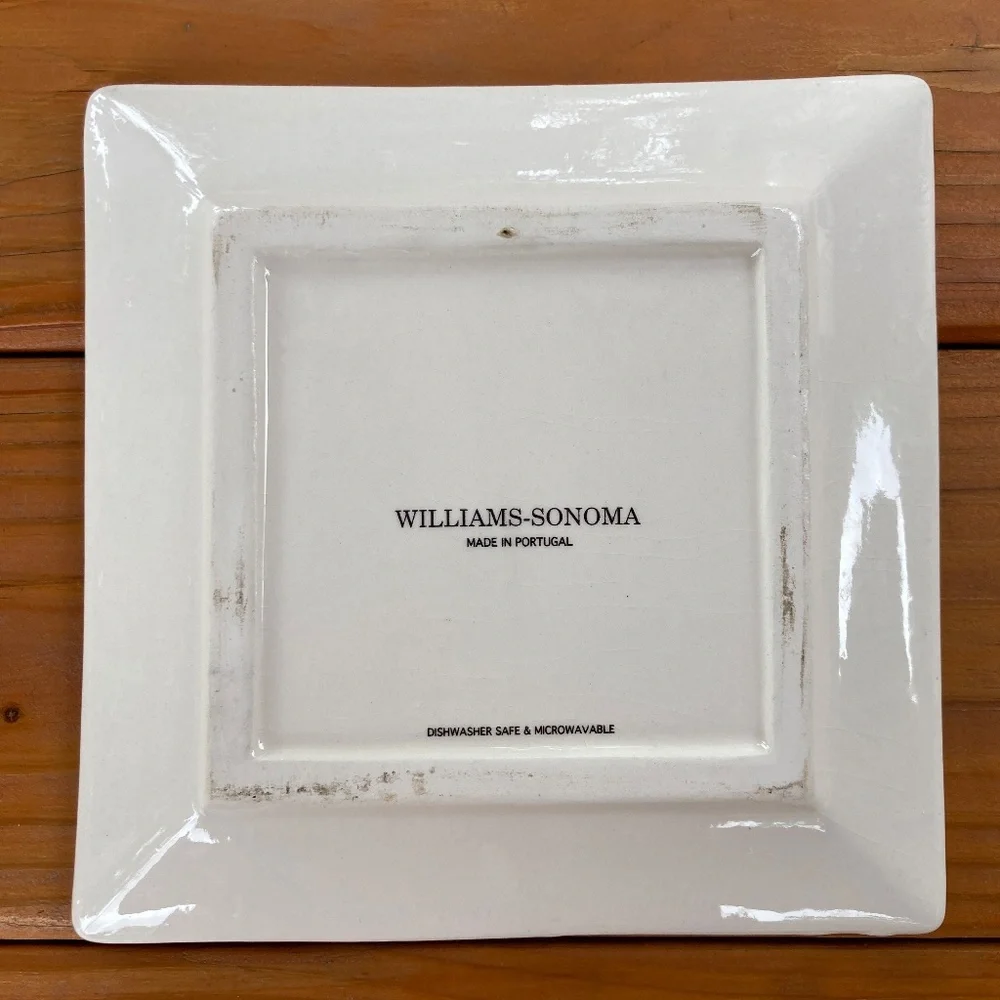 Williams Sonoma Square Olive Print Plate Made in Portugal
